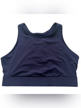 Fabletics Trinity High Impact Sports Bra Navy Women’s 1X High Neck Racerback